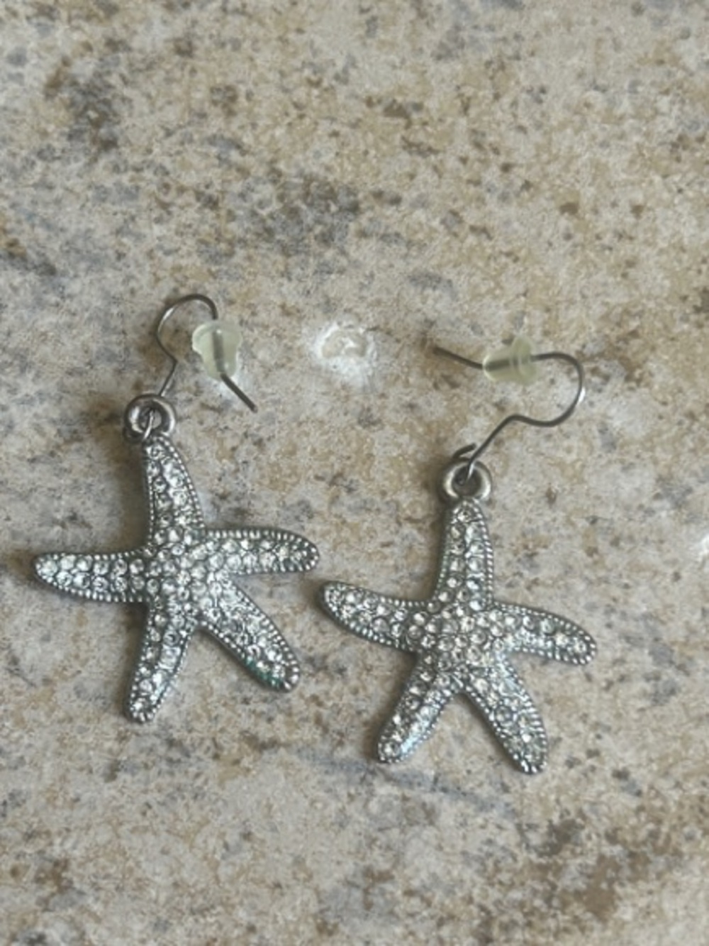 Starfish Dangle Earrings in Silver Tone